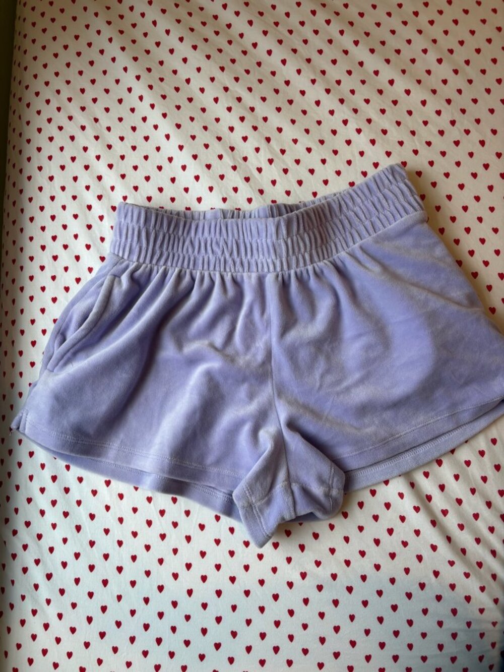 Lavender Soft Velour Shorts (Size S)